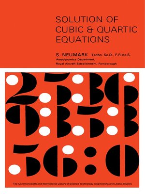 cover image of Solution of Cubic and Quartic Equations